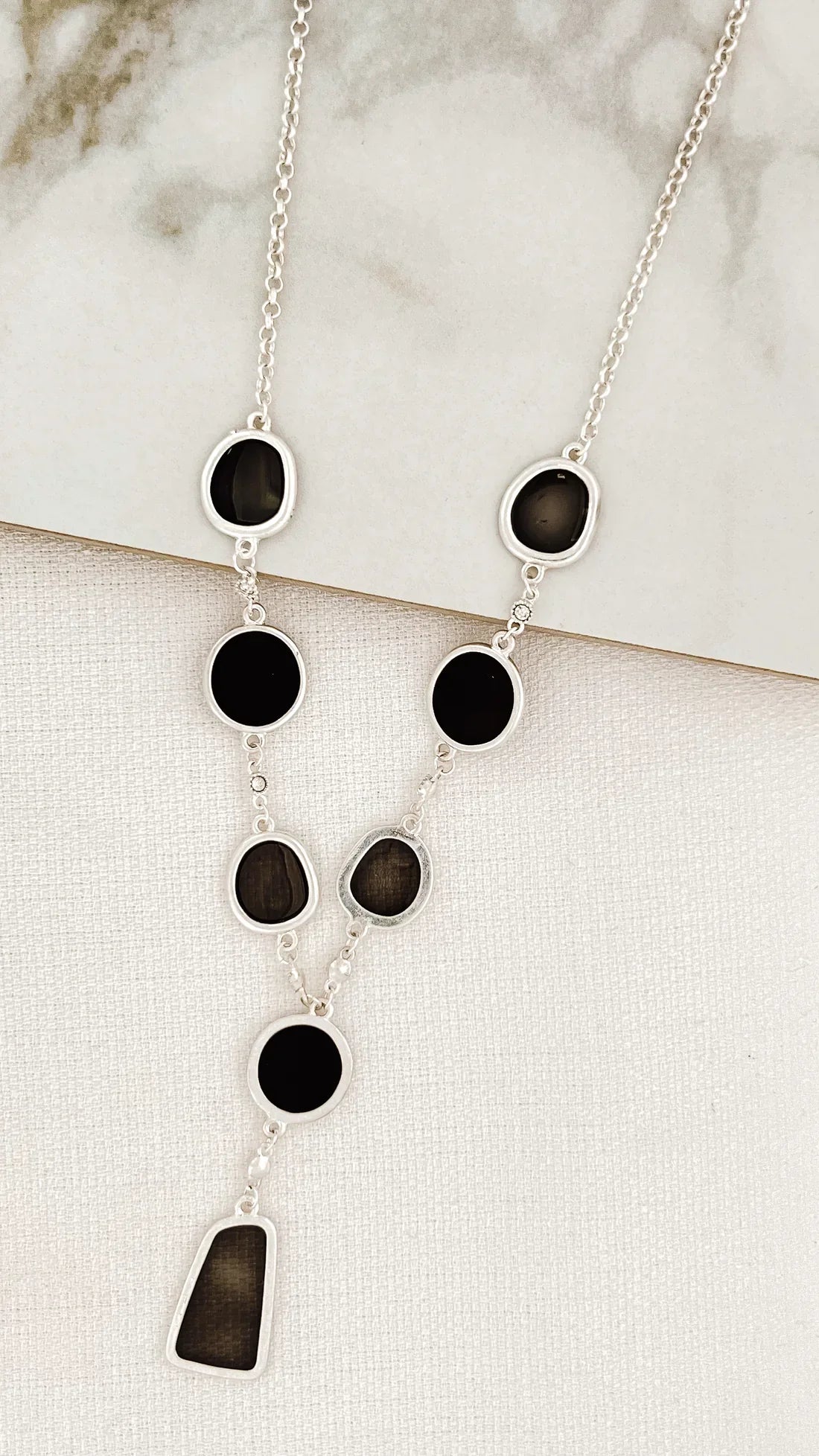 Envy stained glass silver necklace
