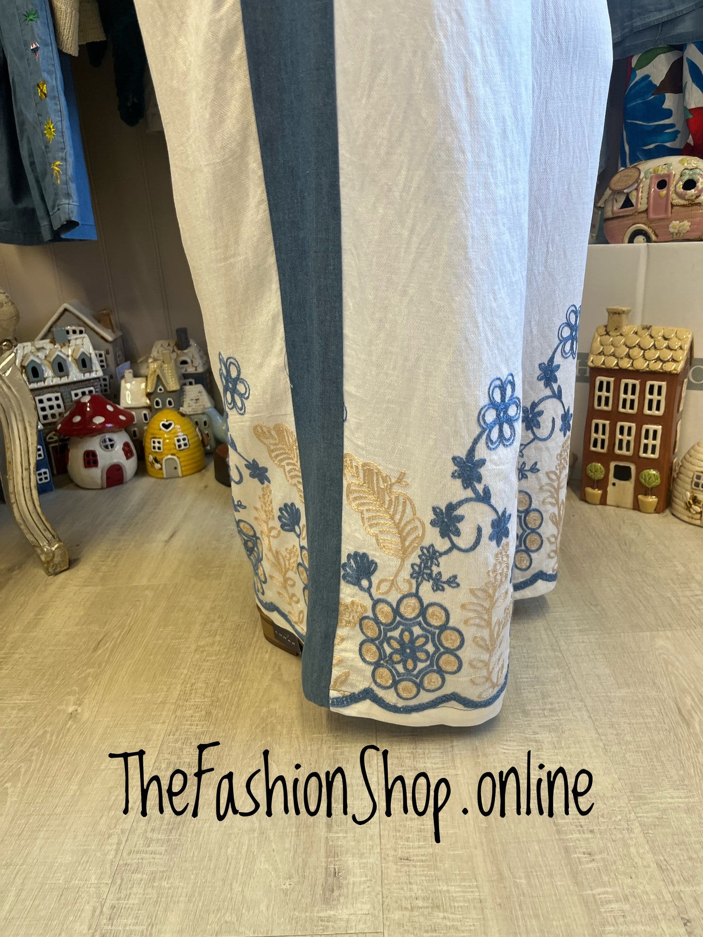 Fly Out embroidered wide leg trousers 10-16