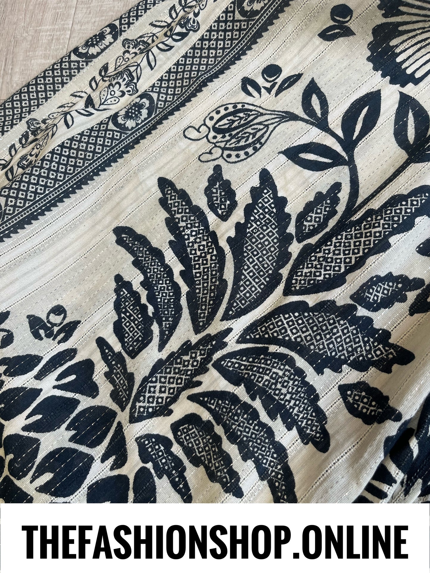 Katrina navy and ivory print wide leg trousers 8-12