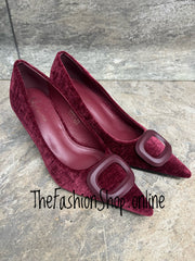 Keely wine heeled buckle shoes sizes 3-8 (36-41)