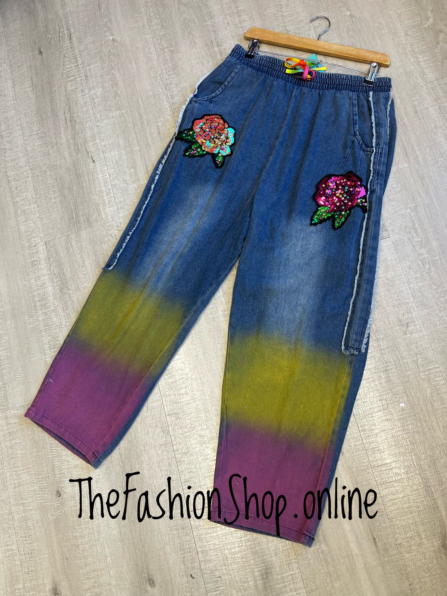 Fly Out dip dye sequin jeans 10-16