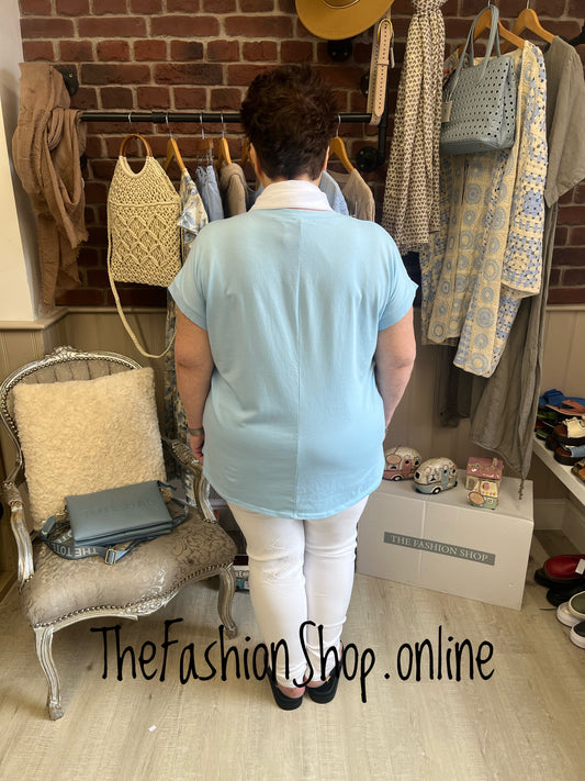 Anita light blue cotton t shirt 14-22