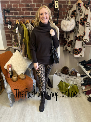 Erika brown soft cowl neck jumper 8-16