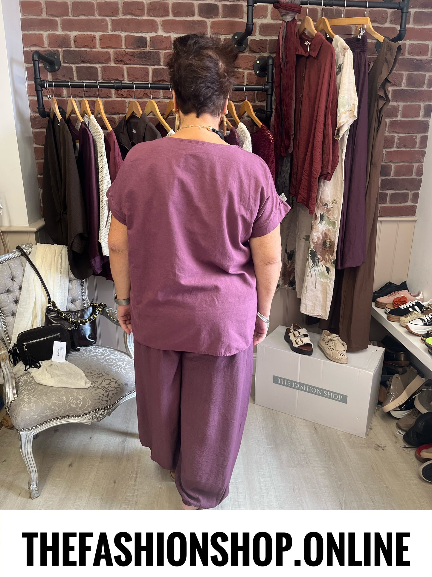 Della mulberry linen mix top 14-20