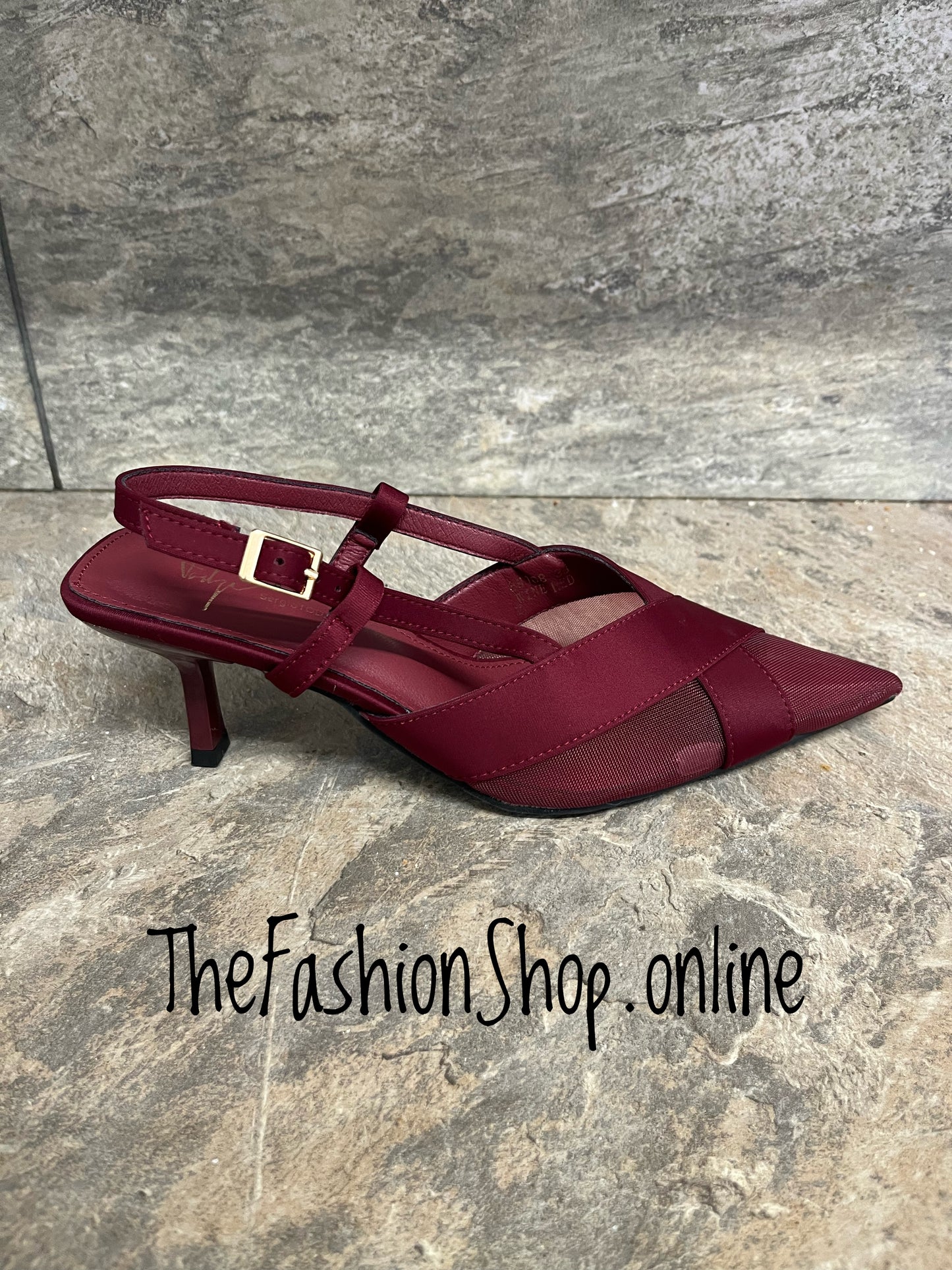 Hayley wine sling back shoe sizes 3-8