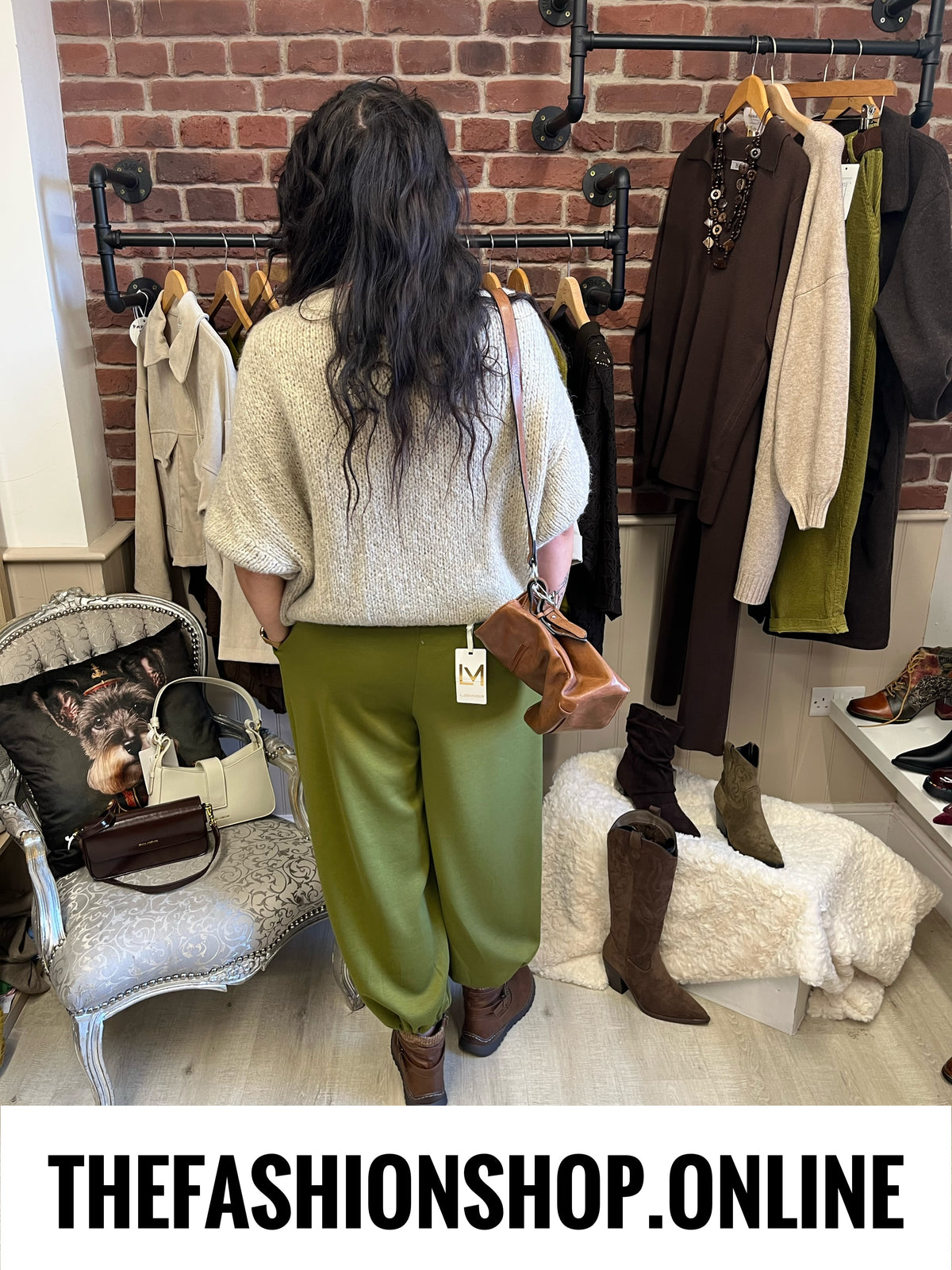 Kelsey olive harem casual trousers 10-20