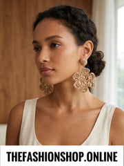 Sand Woven Raffia Daisy Earrings Ultra light