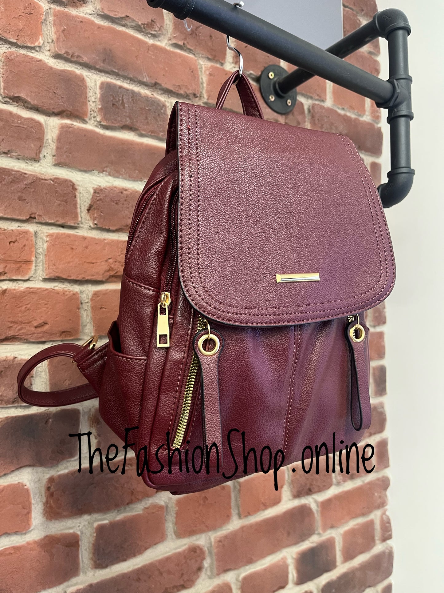 Sammy wine faux leather backpack