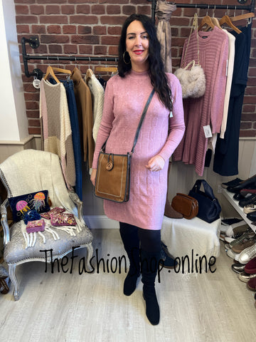 Esther pink cashmere mix jumper dress 12-16