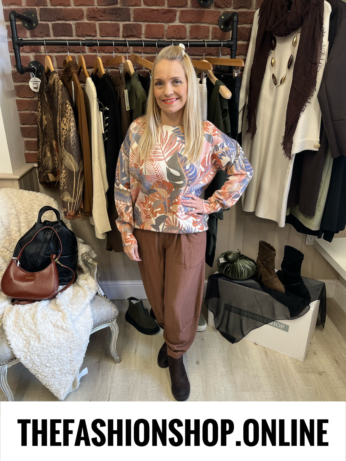 Hallie leaves wool mix jumper 8-14