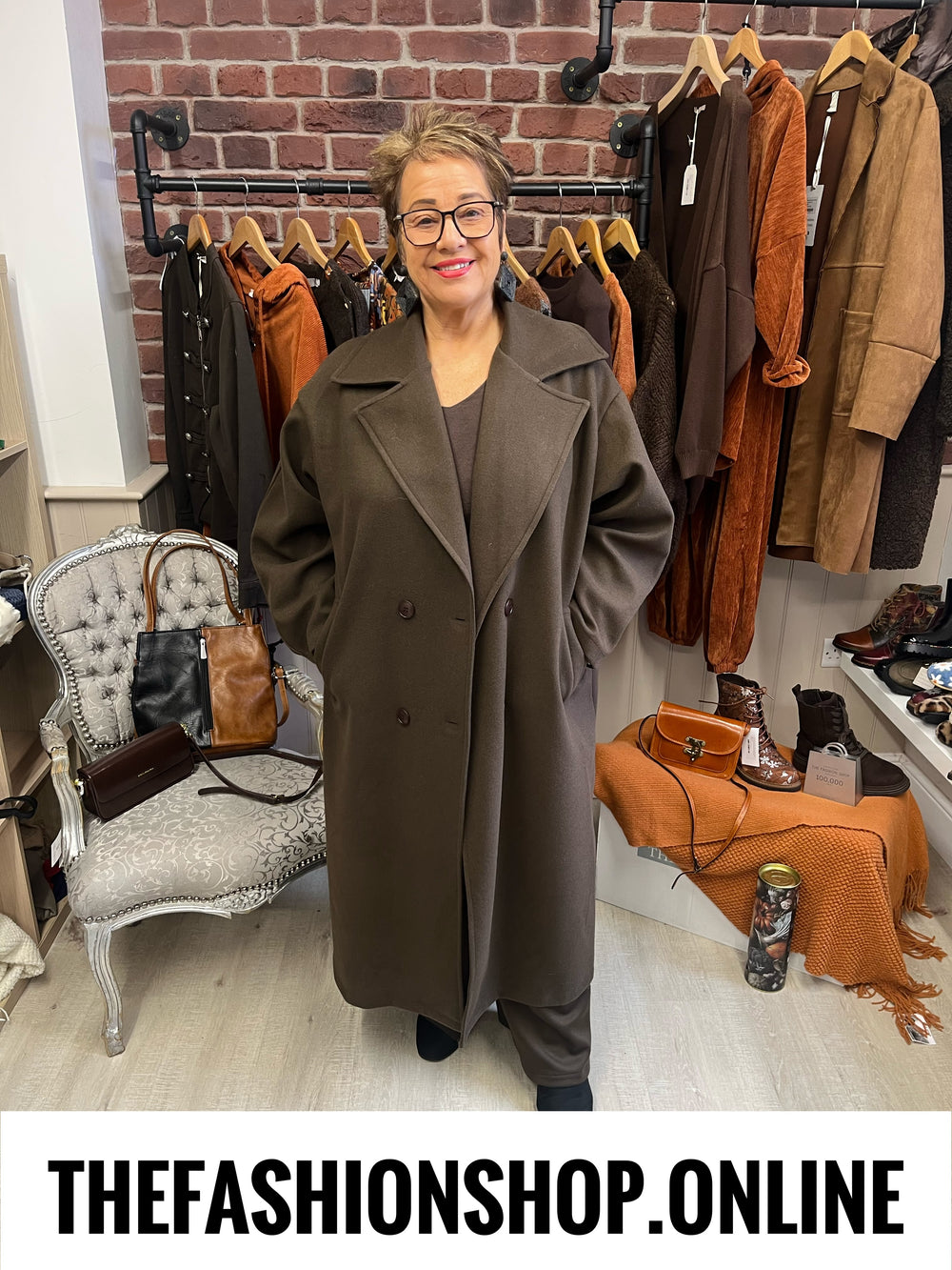 Harley brown double breasted coat 18-24
