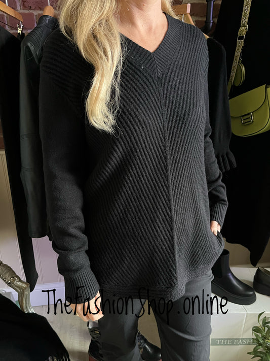 Lydia black cashmere mix jumper 10-16
