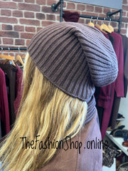 Milan Brown Ribbed Hat