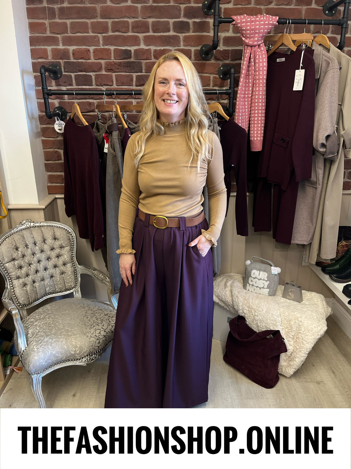 Carla damson wide leg trousers 12-18