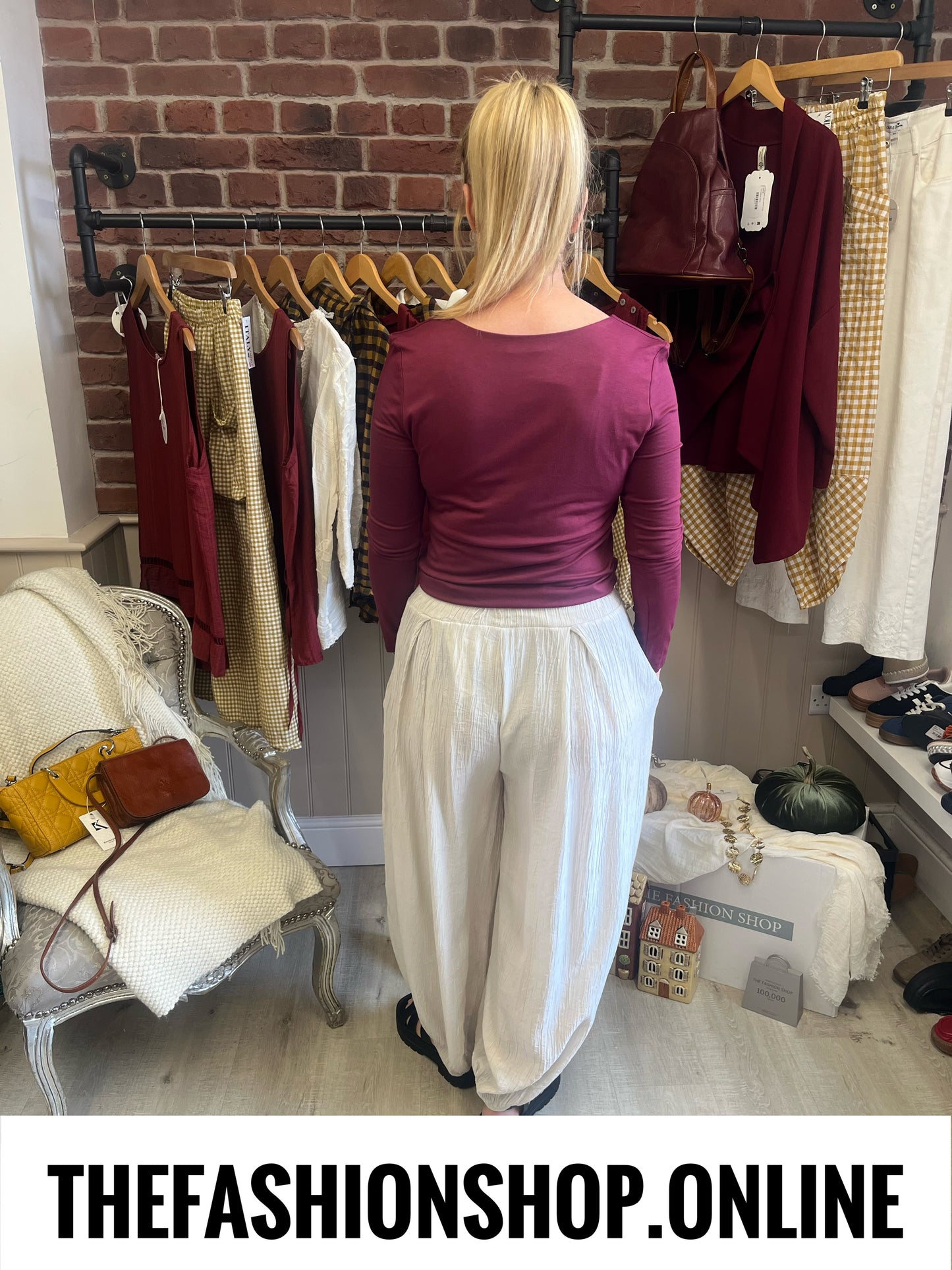Alice Beige Harem Trousers 10-16