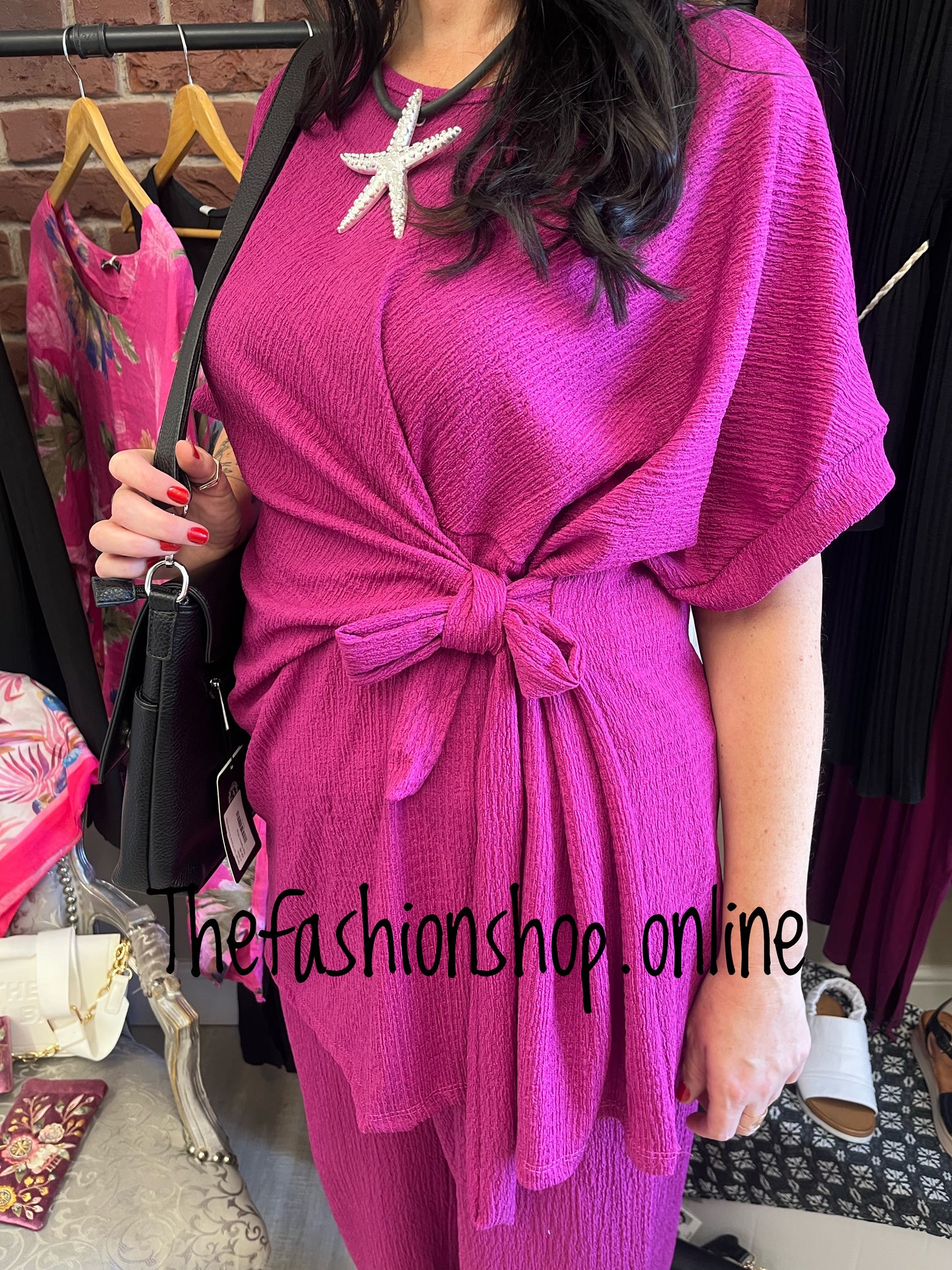 Lois magenta side tie co-ord 12-20