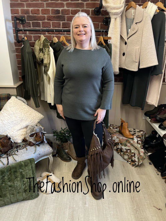 Lola khaki cashmere mix jumper 12-18