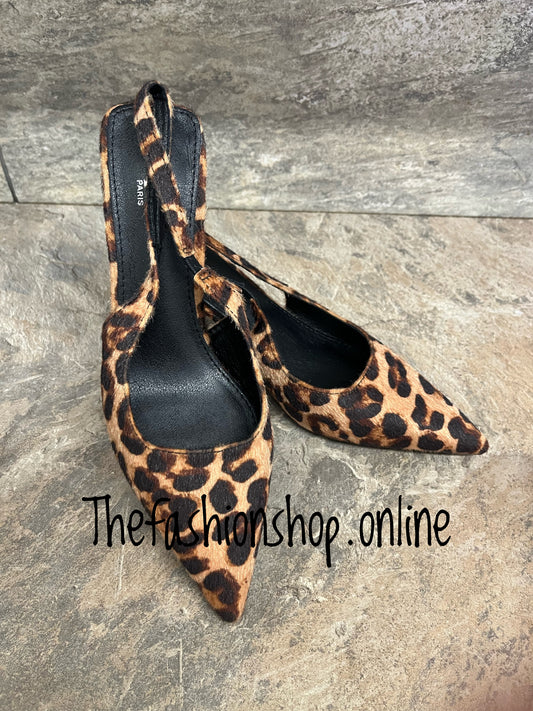 Lorna leopard print sling back shoe sizes 3-8