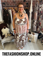 Beverley neutral tones summer dress 16-24