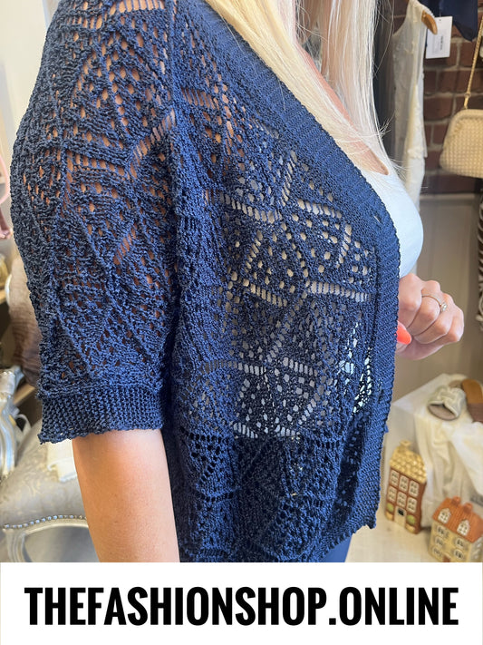 Teresa navy lightweight knitted cardigan 16-22