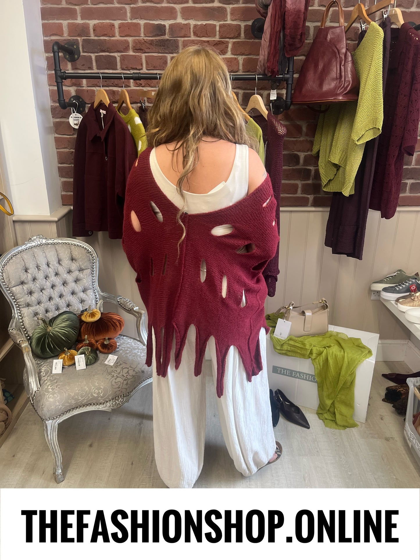 Rosalyn wine wool mix tassel jumper 10-18