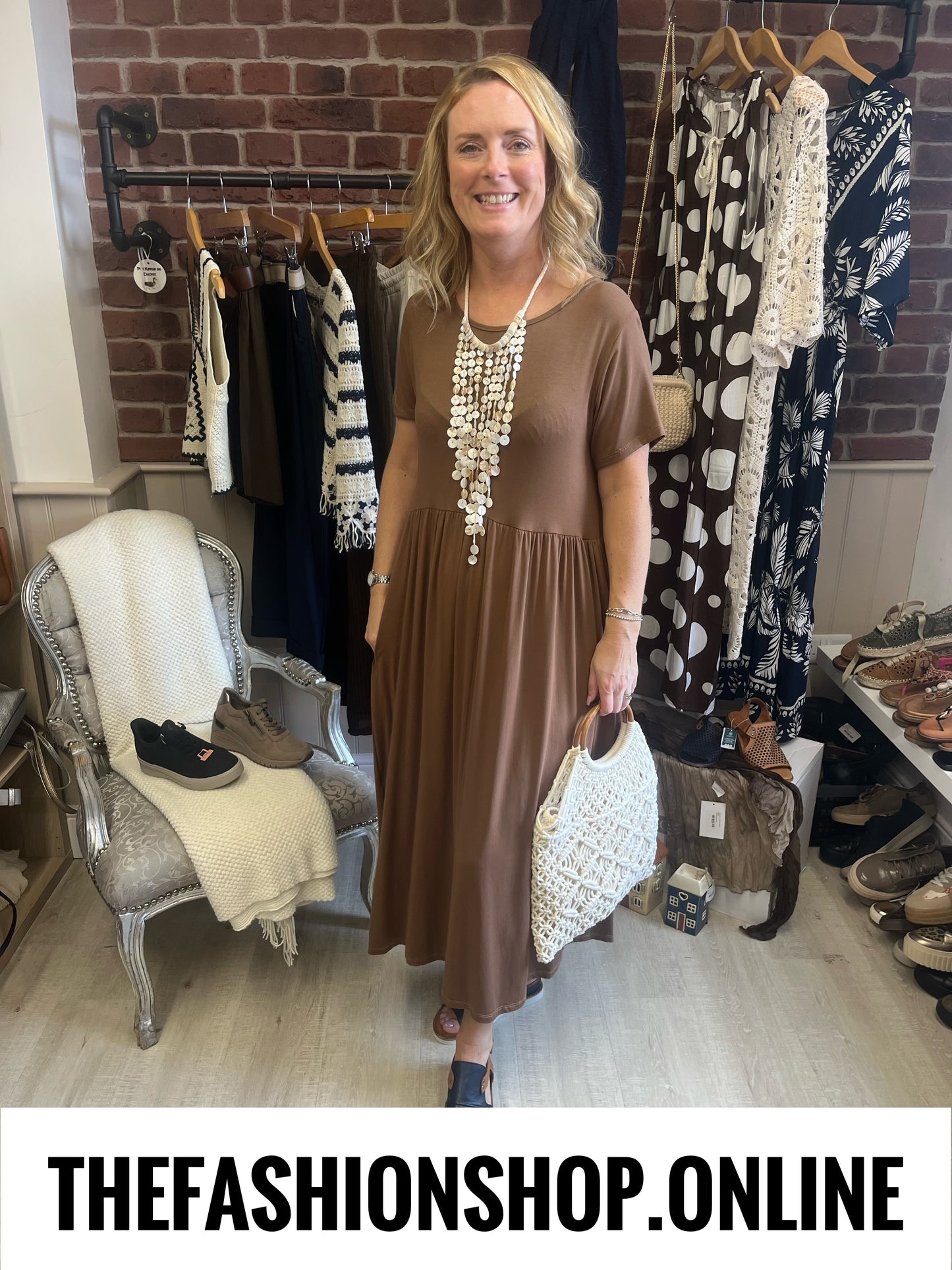 Carmen tan midi dress 10-16