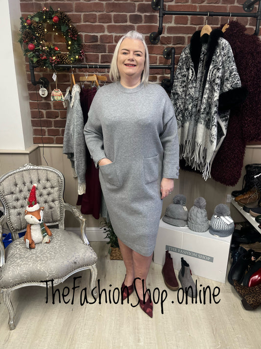 Aubrey grey jumper dress 14-20