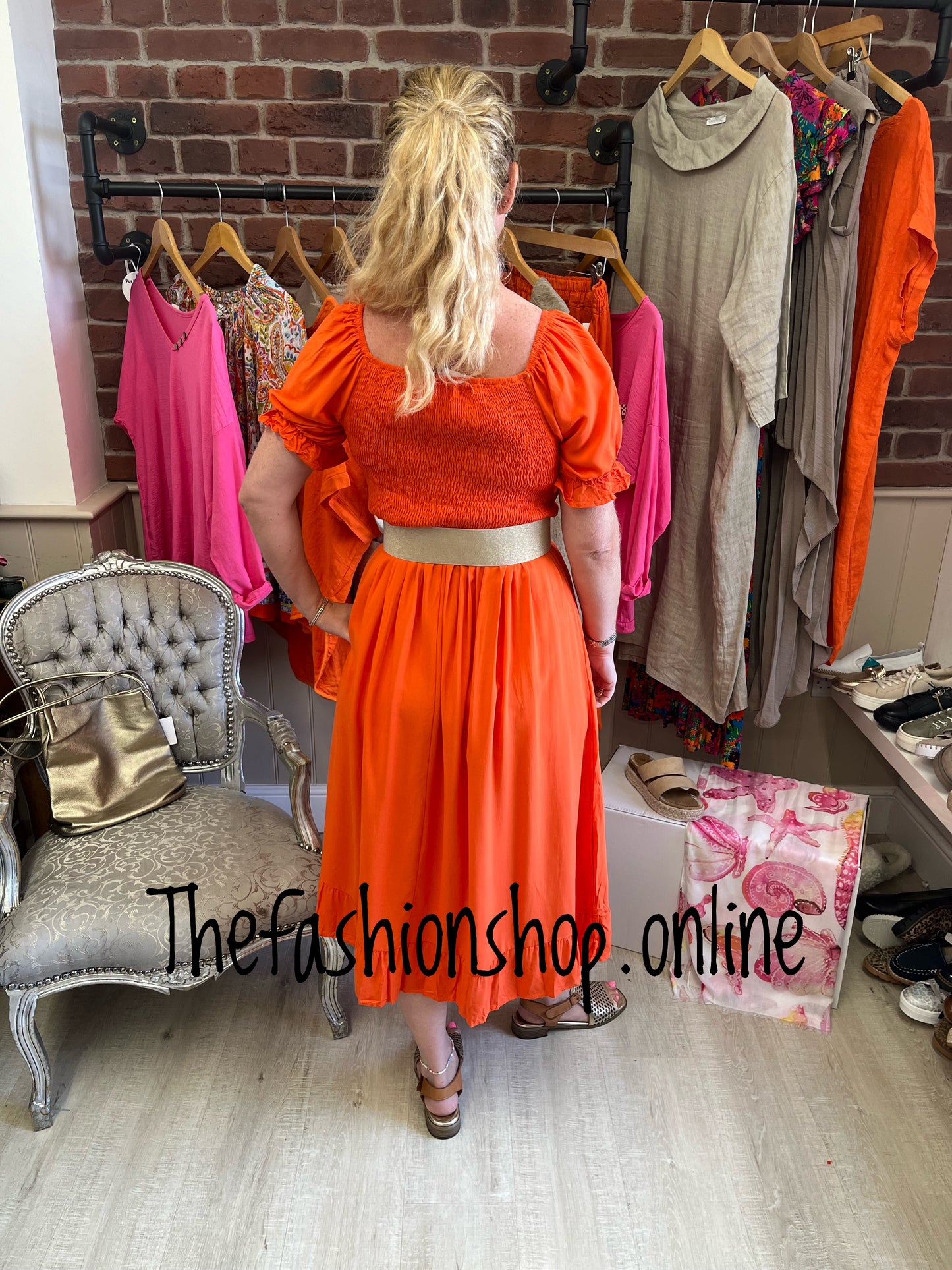 Enya orange summer dress 10-18