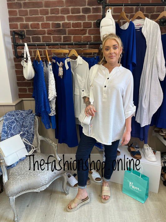 Layla white high low blouse 8-14