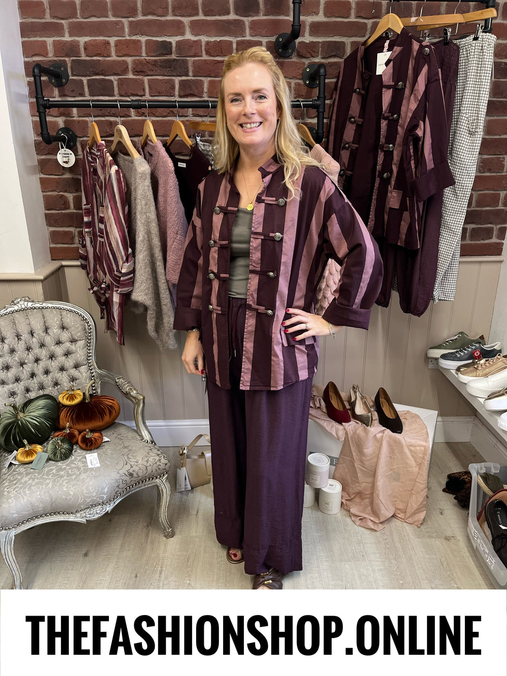 Chloe mulberry military striped jacket 12-18