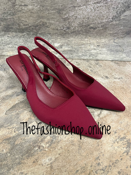 Lorna wine sling back shoe sizes 3-8