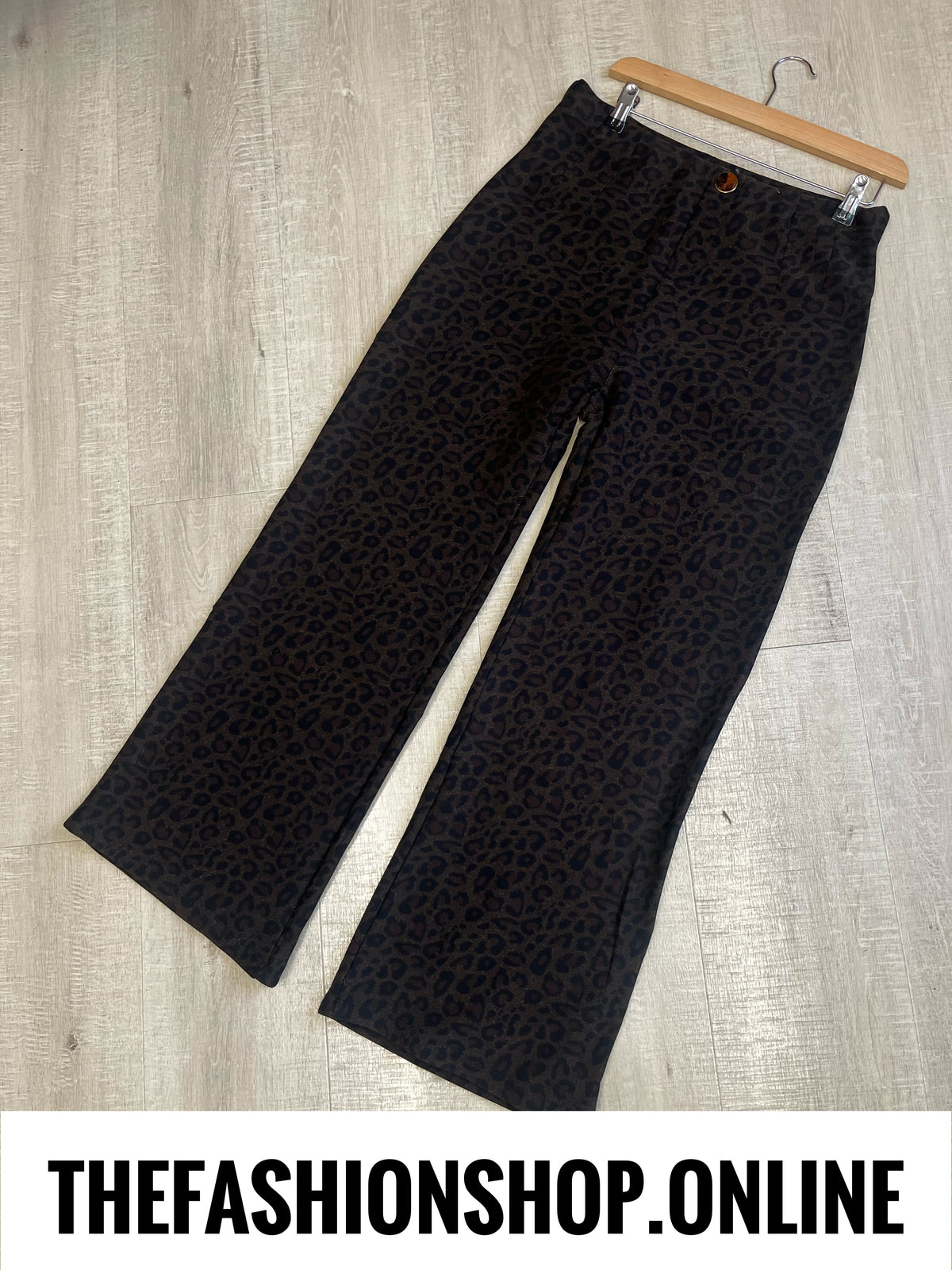 Leah leopard print trousers sizes 8-10, 12-14 and 16-18