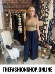 Tessa navy wide leg trousers 10-22