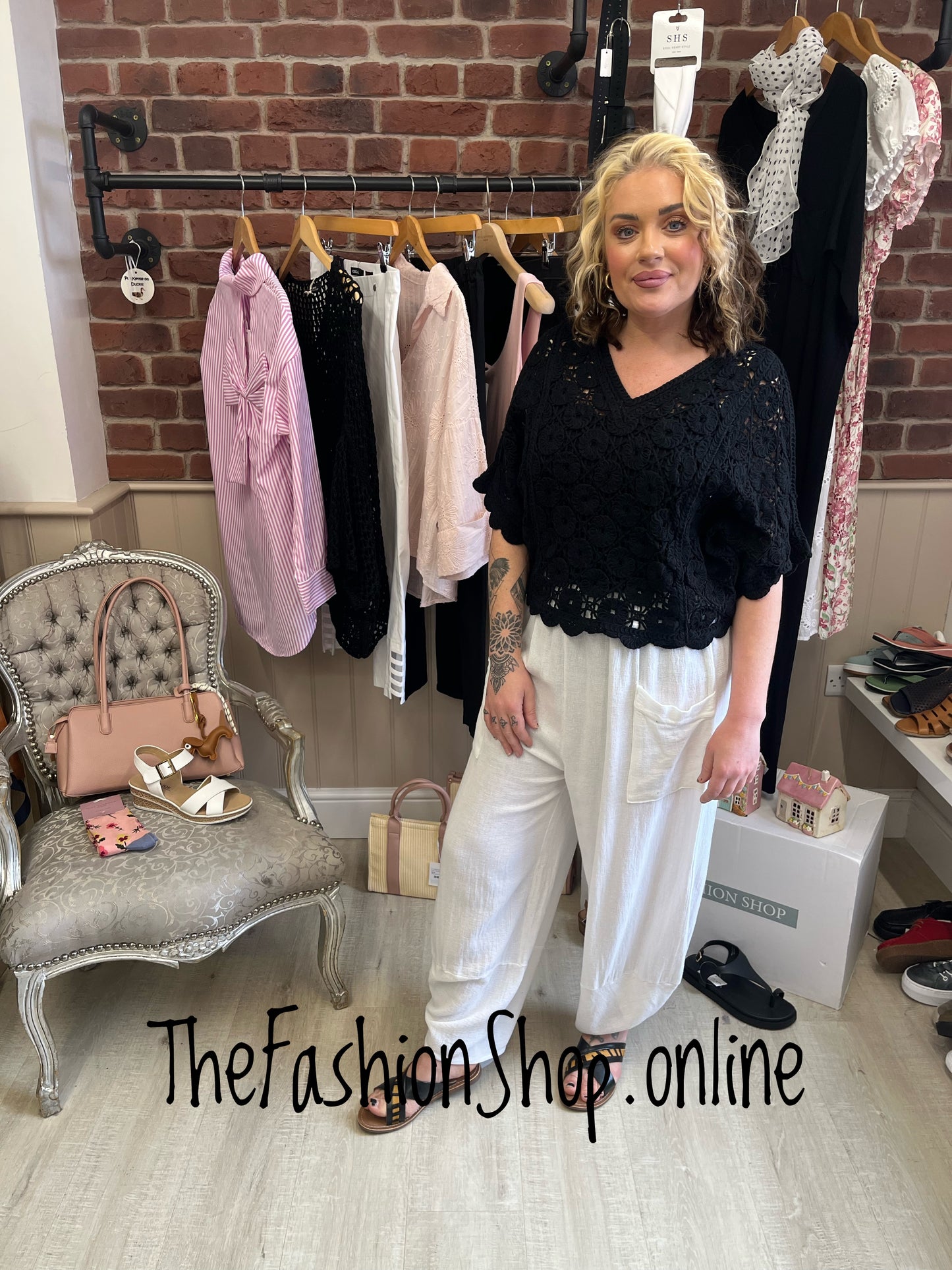 Ella black crochet layering top 8-12