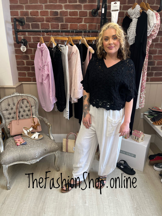 Ella black crochet layering top 8-12