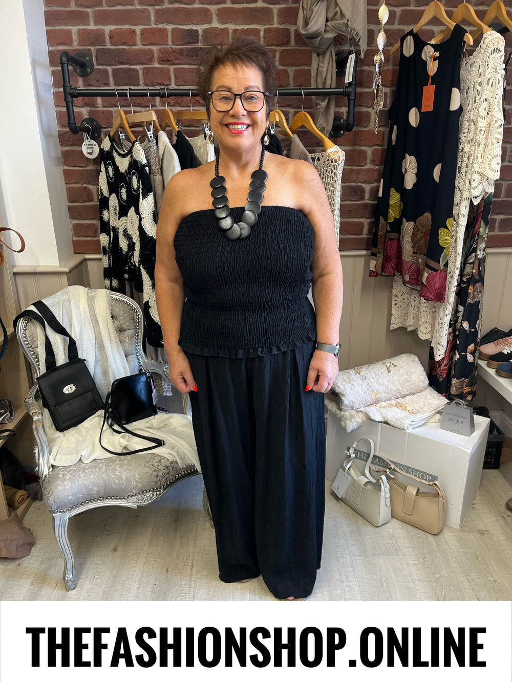 Sadie black shirred bandeau top 12-16