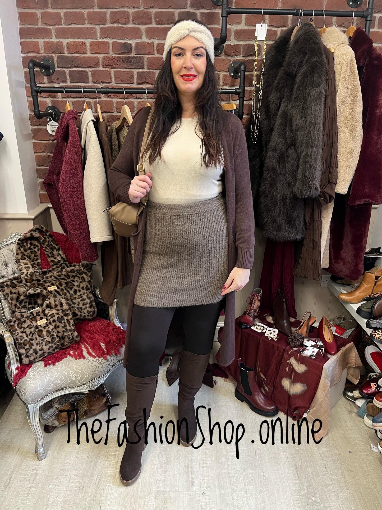 Milan brown longline cardigan 8-16