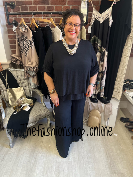 Yasmin black floaty co-ord 14-20