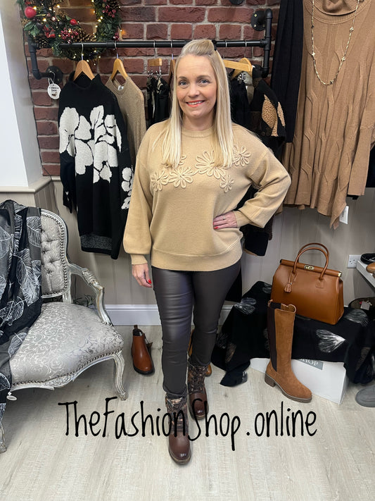 Keira camel flowers jumper 8-14