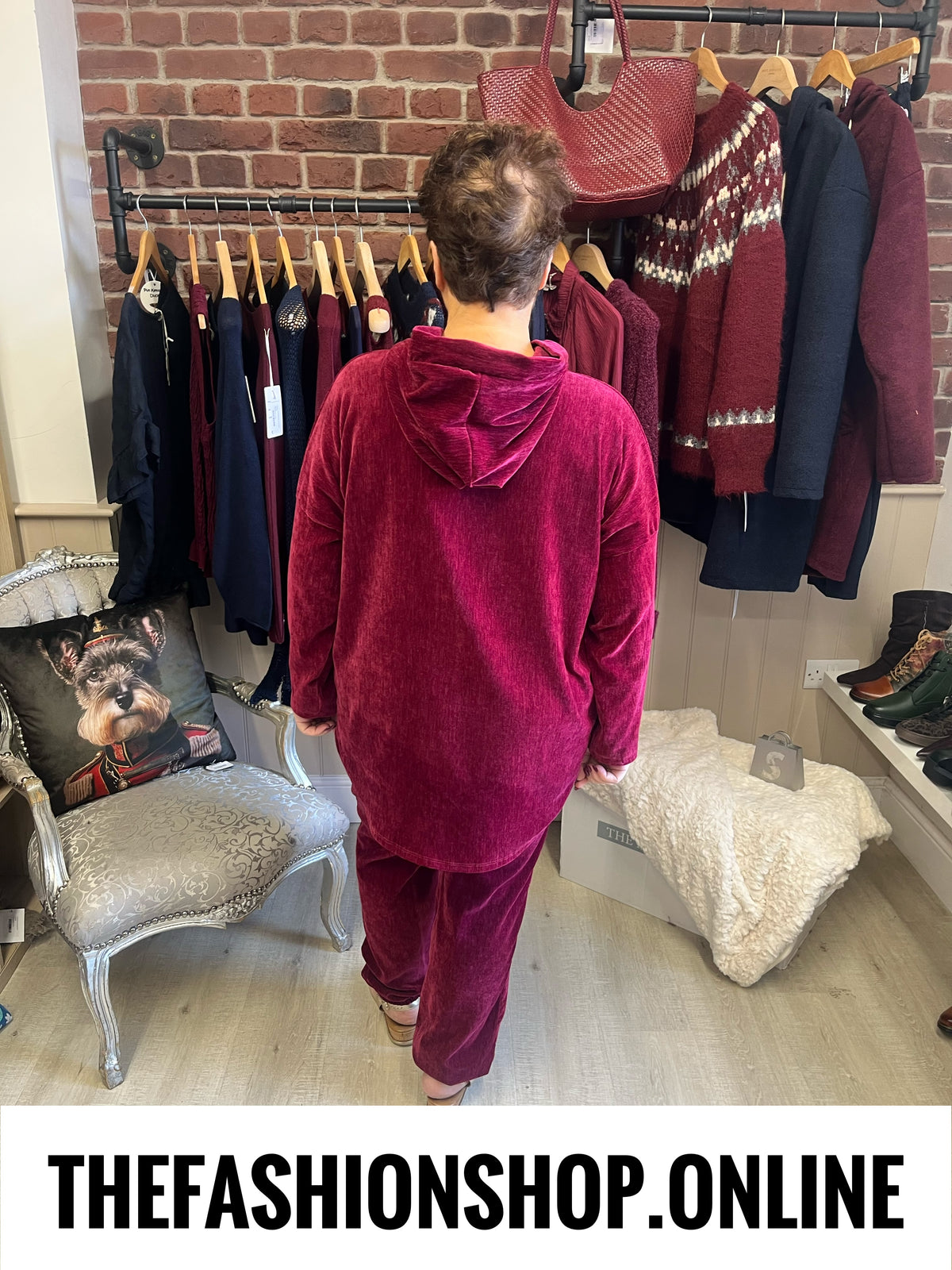 Brinley wine velour co-ord 14-18