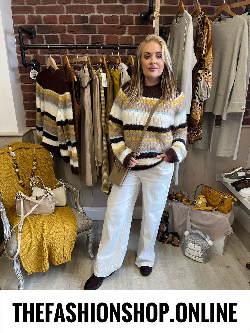 Isabella wool mix striped jumper 10-18