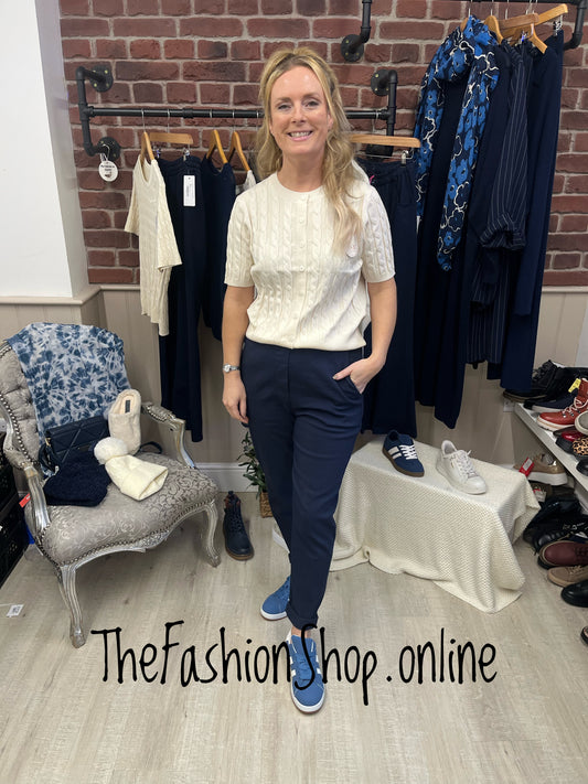 Jasmine cream cable knit button top 8-16