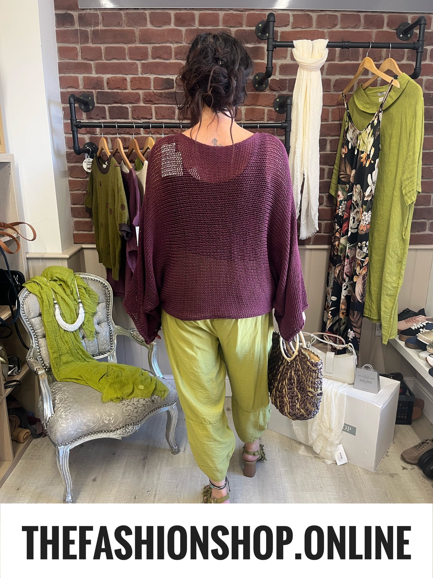 Pamela mulberry tie front knit 12-20