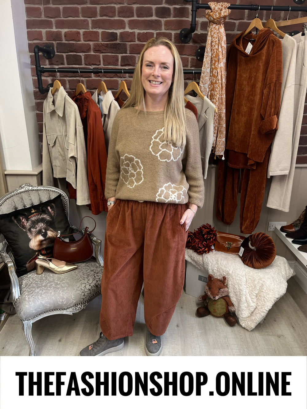 Bailey rust jumbo cord trousers 10-18
