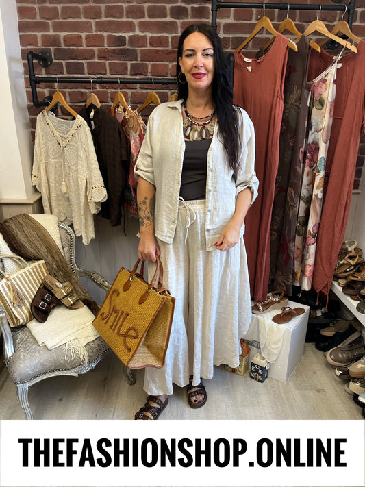 Nadine beige linen shirt/jacket 10-16