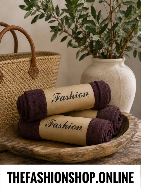 Brown fine waffle scarf