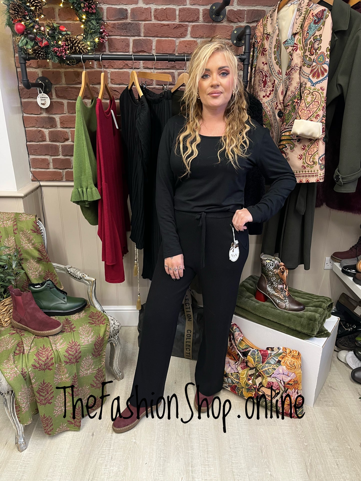 Margot black long sleeve layering top 10-16