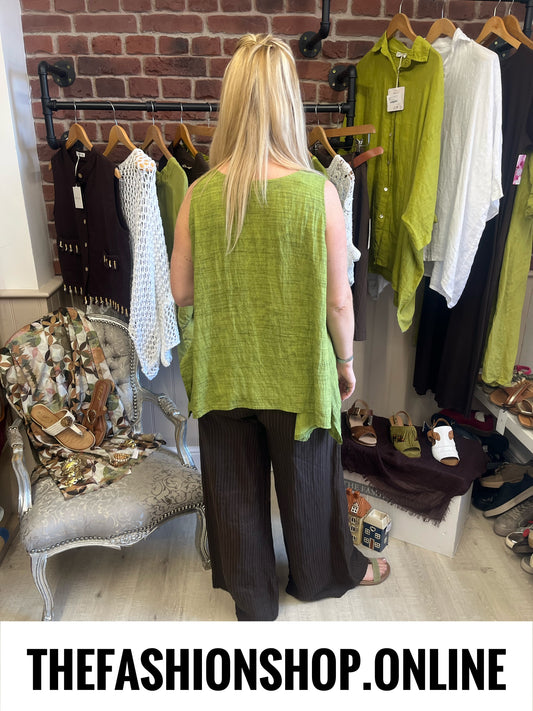 Maisie olive dipped hem top 10-16