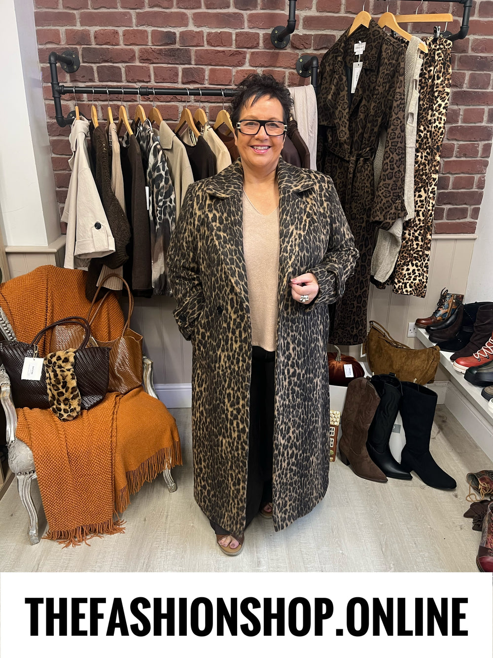 Nadia leopard print coat sizes 8-18