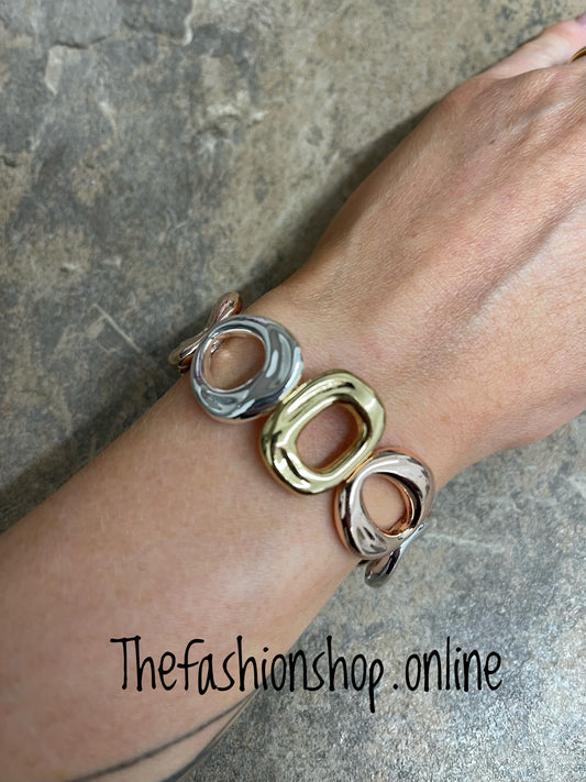 Multi-tone elasticated bracelet